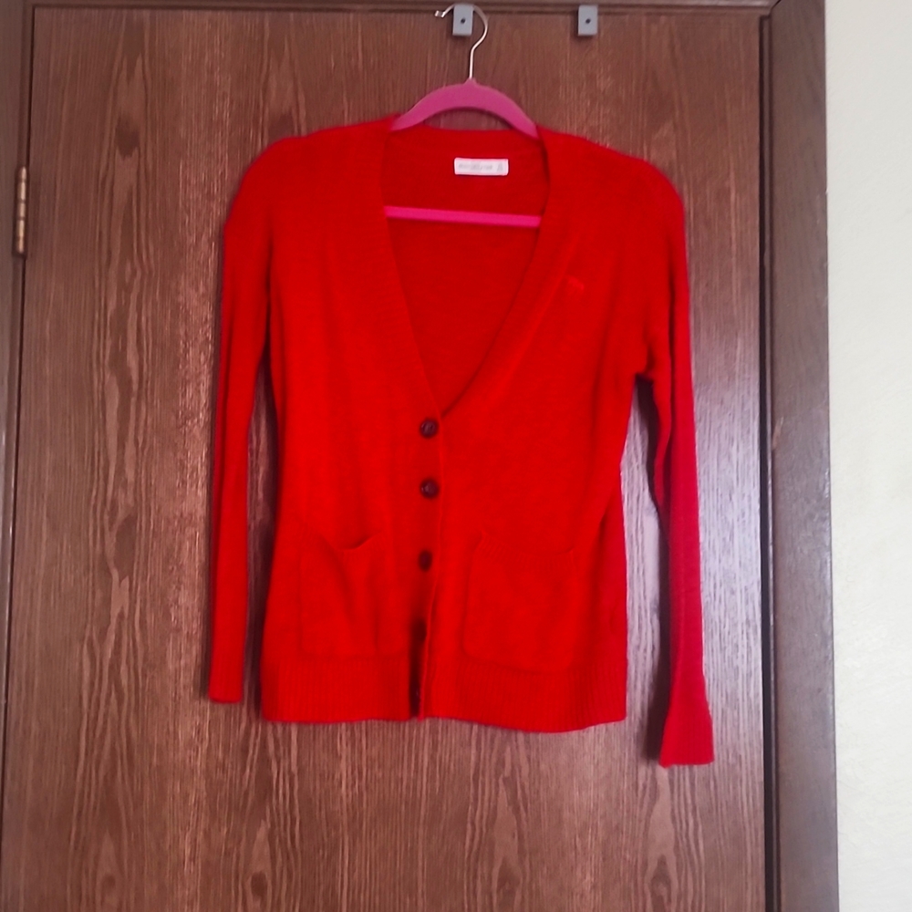 Abercrombie & Fitch red cardigan sz XS